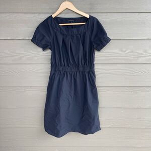 Theory cotton blend navy capsule wardrobe dress